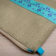 Silk handmade pouch olive _Ariadni_.5-min