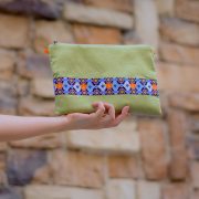 Silk handmade pouch olive_Antelope_.12-min